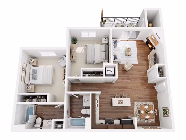 PLAN C - TWO BEDROOM 07-116 floor plan
